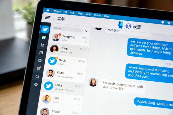 Telegram电脑版主界面左上角菜单与设置按钮位置截图