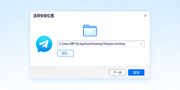 Telegram Windows安装向导选择安装路径界面截图